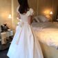 Simple White A-line Prom Dress,White Dance Dress Y4712