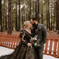 Glamorous Black Lace Wedding Dress,Gothic Bridal Gown Y7353