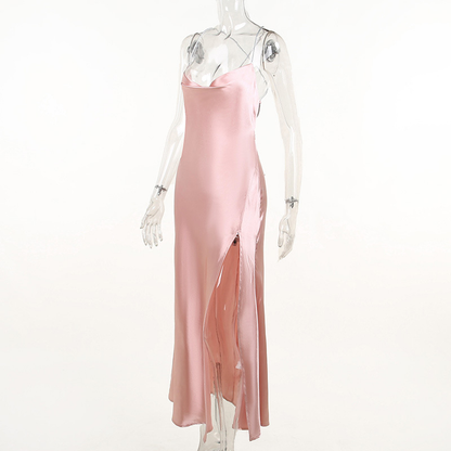 Sexy Pink Mermaid Long Prom Dress,Backless Pink Evening Dress  Y1933