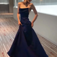 Navy Blue Spaghetti Straps Sheath Full Length Formal Gown,Blue Prom Dress Evening Gown Y74