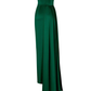 Spaghetti Straps Satin Simple Long Prom Dress  DRAPED SATIN GOWN WITH A TRAIN S21100