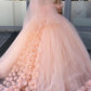 Off The Shoulder Hand Made Flowers Wedding Dress Tulle Wedding Dress Y474