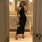 Fashion Sheath One Shoulder Black Evening Dresses Y32