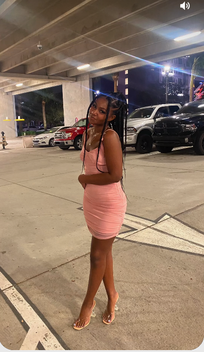 Pink Sleeveless Spaghetti Straps Bodycon Dress,Sexy Pink Homecoming Dress Y835