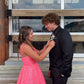Women's Asymmetric Straps Sequins Long Prom Dress With Pockets Generous Evening Gown Y312