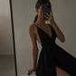 sexy black long prom dress evening dress Y52