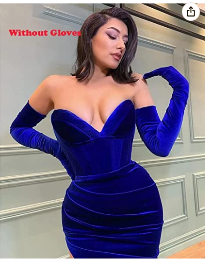Sweetheart Roayl Blue Velvet Chic Prom Dress S20660
