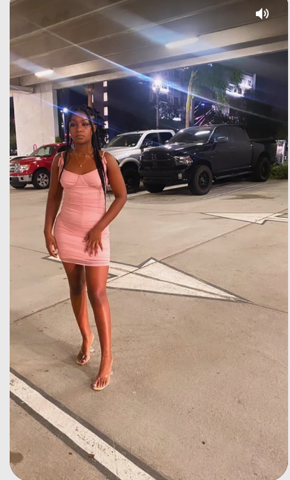 Pink Sleeveless Spaghetti Straps Bodycon Dress,Sexy Pink Homecoming Dress Y835