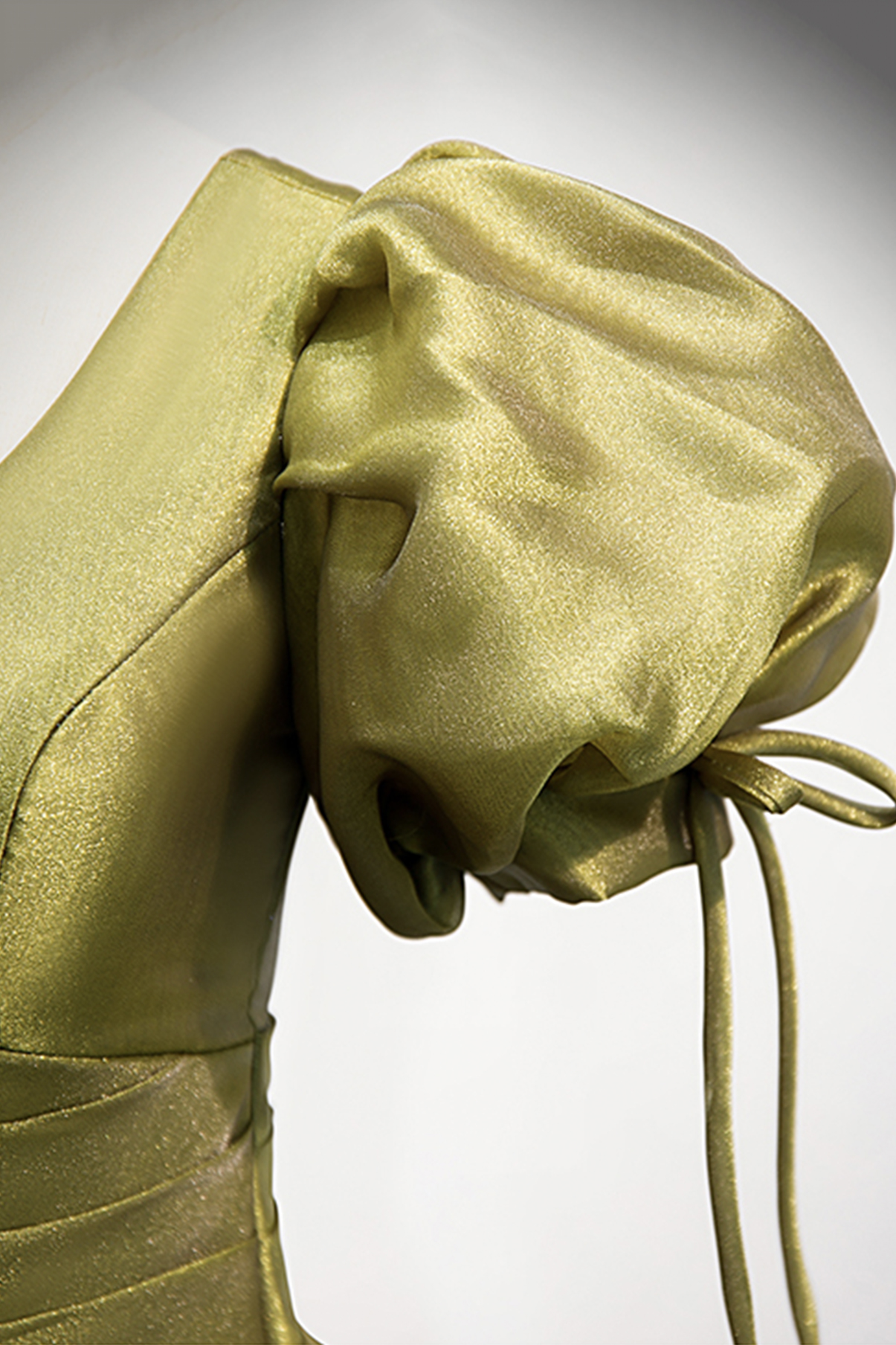 Green v neck tulle long prom dress A line evening dress Y898