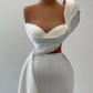 Fabulous One-Shoulder Sweetheart Sleeveless Wedding Dresses With Beads Y1761