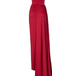 Spaghetti Straps Satin Simple Long Prom Dress  DRAPED SATIN GOWN WITH A TRAIN S21100