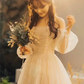 Champagne tulle long prom dress, champagne tulle evening dress Y257