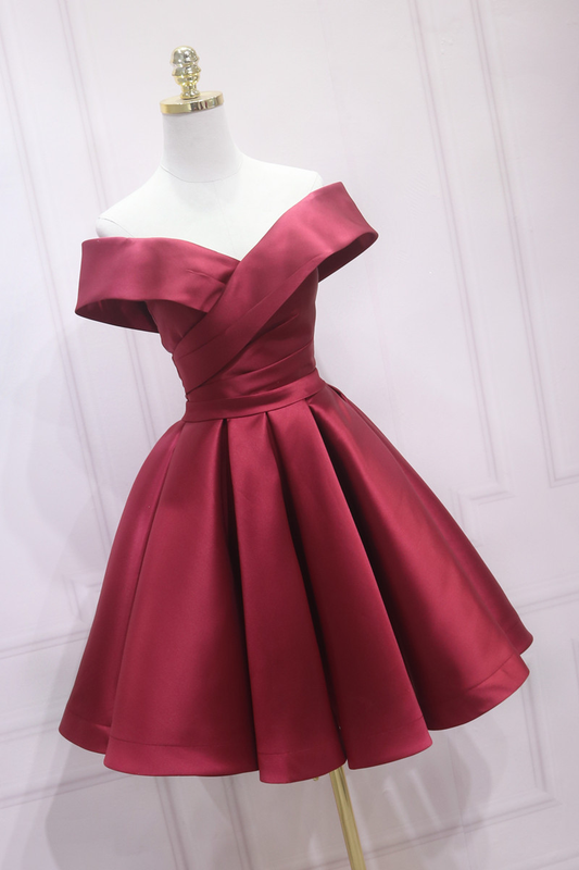 Off the shoulder burgundy homecoming dress s02