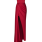 Spaghetti Straps Satin Simple Long Prom Dress  DRAPED SATIN GOWN WITH A TRAIN S21100