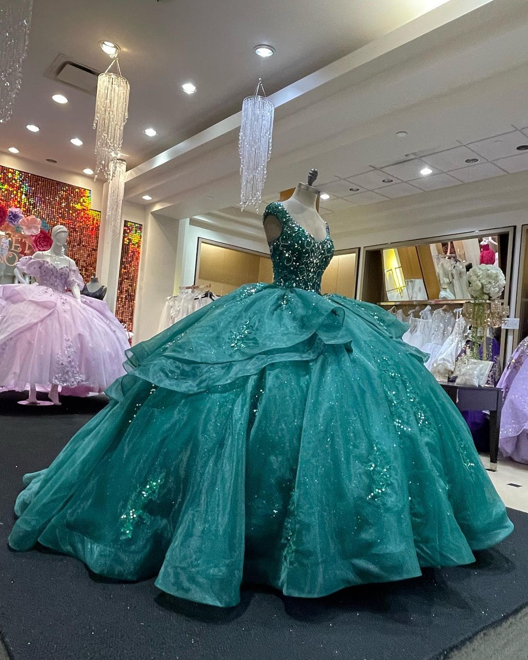 Ball Gown Birthday Dress Lace Up Sweet 16 Dress Y1229