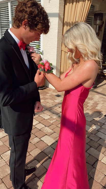 Elegant Mermaid Satin Long Prom Dress ,Charming Evening Dress Y1623