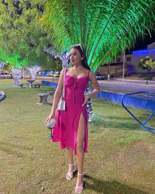 Side Slit Sleeveless Midi Dress,Short Evening Dress Y1336