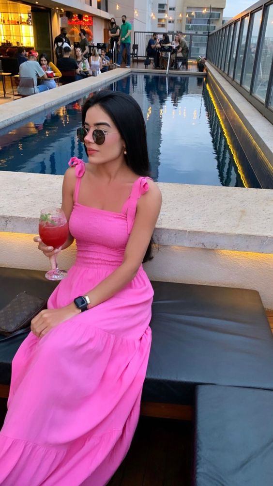 Generous A-line Pink Sleeveless Long Prom Dress,New Arrival Prom Dress  Y1342