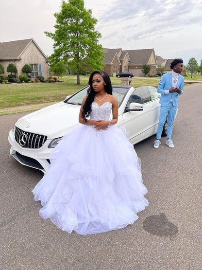 Sweetheart Neckline Tulle Ball Gown Y1320