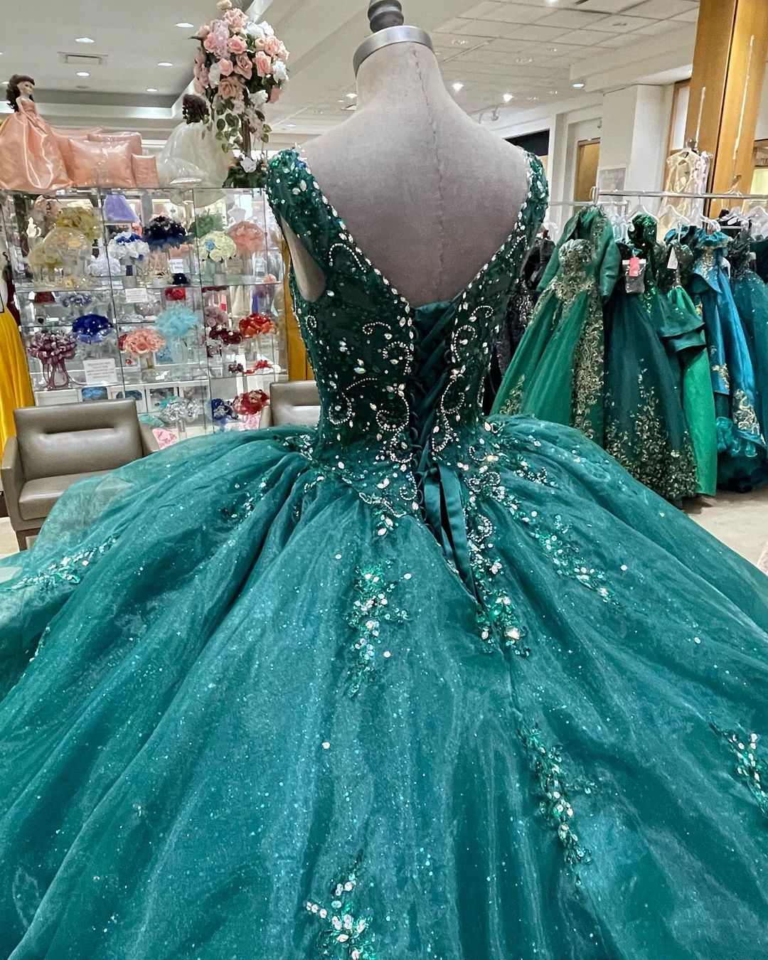 Ball Gown Birthday Dress Lace Up Sweet 16 Dress Y1229